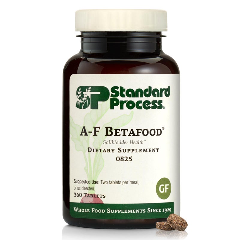Standard Process AF Betafood GlutenFree Liver Support Cholesterol Metabolism and Gallbladder Support Supplement with Vitamin A Iodine Vitamin B6360 Tablets